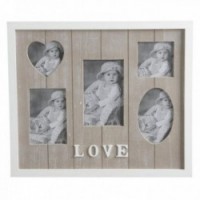 Wooden and glass jumble photo frame for 5 photos