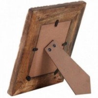 Portafoto in legno da appoggio con decoro fogliame