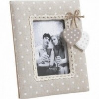 Cotton photo frame with photo hearts 9x13 cm