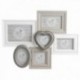 Photo frame pell-mounted wall 6 photos in lacquered wood and glass