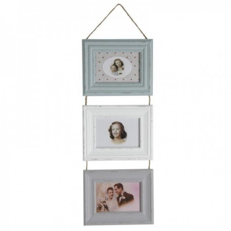 Moldura de foto de parede para pendurar | Na moda na moda mijando para 3 fotos de 9 x 13 cm de formato