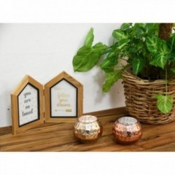 Wooden photo frame to put 2 photos in the shape of a house