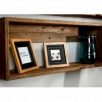 Square photo frames in wood and glass Set of 2