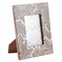 Wooden photo frame to stand with Mandala photo decor 13 x 15 cm