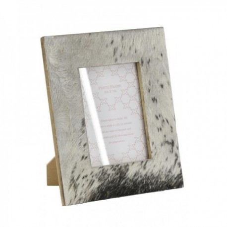 Photo frame to pose in wood and cowhide photo of 13 X 18 cm
