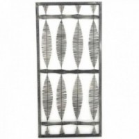 Gray lacquered metal wall decoration