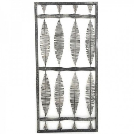 Szara lakierowana metalowa dekoracja ścienna