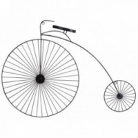 Bicycle wall decoration in black lacquered metal