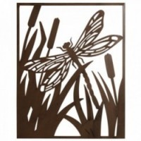 Dragonfly wall frame in aged metal