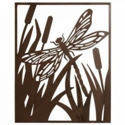 Libellen-Wandrahmen aus gealtertem Metall