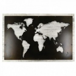 Wereldkaart wandlijst in medium en metaal