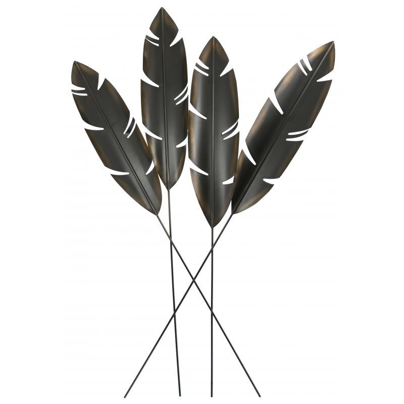 Metal Wall Decor Feathers Table Contemporary Relief & Modern Design