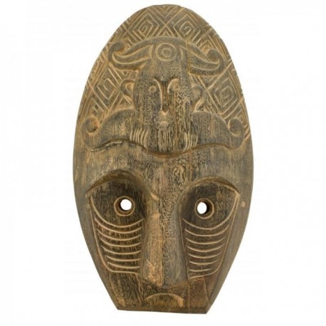 Rzeźbiona drewniana maska ścienna