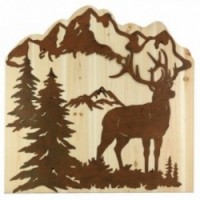 Deer wood and metal wall decoration