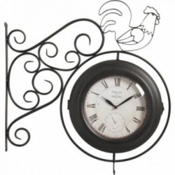 Double sided metal wall clock