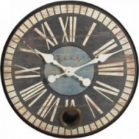 Alter Metallwanduhr mit Pendel | Great Vintage Station and Industrial Vintage Clock