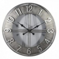 Large metal round wall clock Ø 76 cm, vintage industrial style for living room, kitchen and office