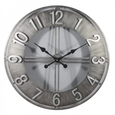 Relógio de parede redondo de metal grande Ø 76 cm, estilo industrial vintage para sala de estar, cozinha e escritório