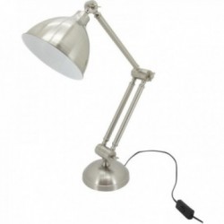 Lámpara de escritorio articulada de acero cepillado