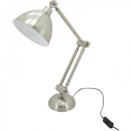 Iluminação de lâmpada de escritório articulada de aço escovado moderno