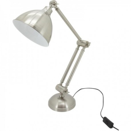 Lampe de bureau en acier brossé articulée