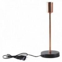 Copper metal lamp base without lampshade