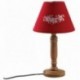 Bedside lampe i Wooden Red Lampshade Edelweiss