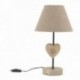 Lampada da comodino con legno e cuore in metallo