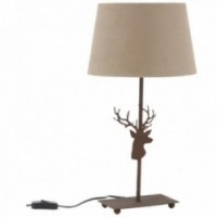Bedside table lamp in deer head metal