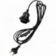 Black electric cable with switch and sleeve E27 2M for lamp & suspension