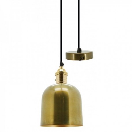Pendant lamp in metal and golden brass