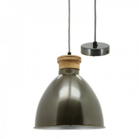 Lampa zawieszenia w metalowym i naturalnym drewnie