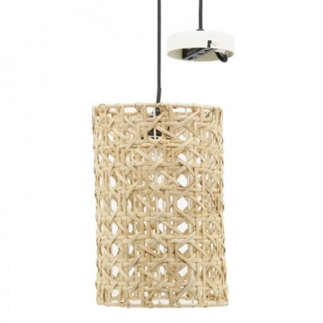 Lampe suspension en cannage rotin naturel