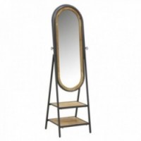 Psyche mirror on wooden and metal legs