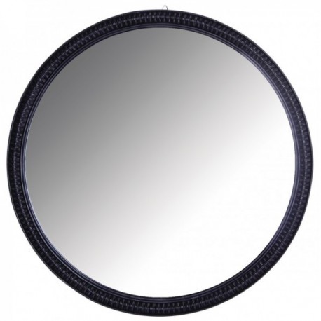Large round black rattan mirror Ø 70 cm
