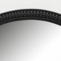 Large round black rattan mirror Ø 70 cm