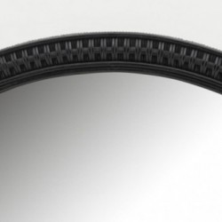 Großer runder Spiegel aus schwarzem Rattan Ø 70 cm