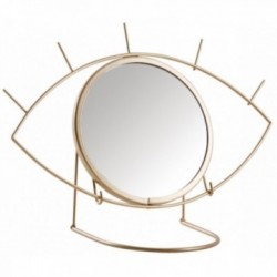 espelho de olho de metal dourado