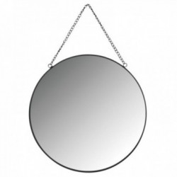 Specchio tondo da parete in metallo laccato nero Ø 32 cm