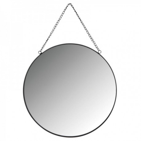 Czarne lakierowane metalowe lustro okrągłe Ø 32 cm