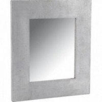 Espelho de parede quadrado de zinco 30 x 33 cm