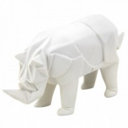 Rinoceronte en resina blanca