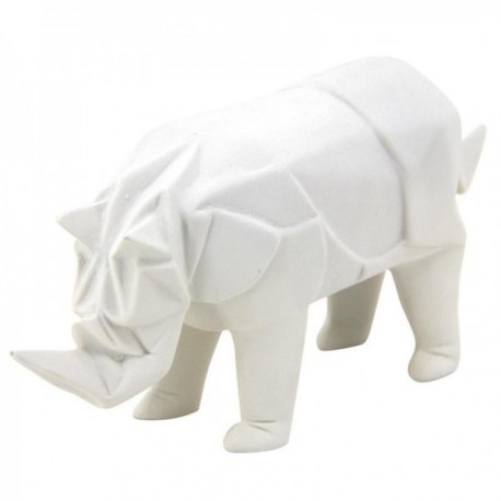Statua del rinoceronte in resina bianca | Moderna scultura animale e design Deco per soggiorno