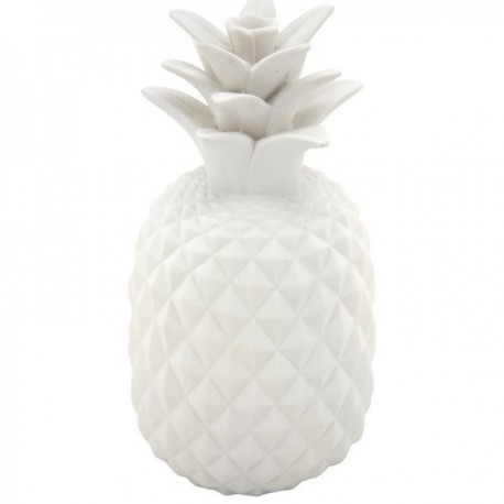 Dekorativ ananas i hvit harpiks