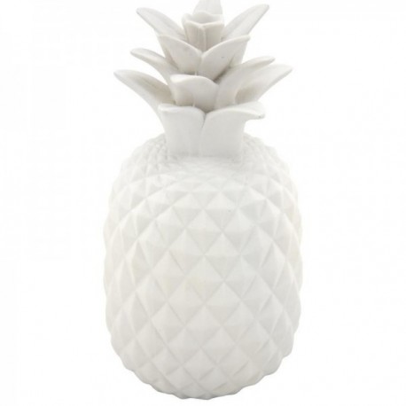 White resin deco pineapple modern design, chic decorative object to fit for interior
