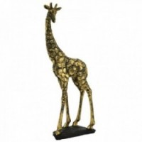 Decorative giraffe in antique gold resin