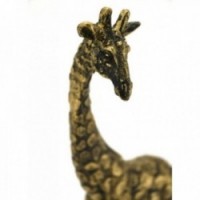 Girafa decorativa em resina ouro antigo