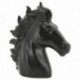 Black Harz Pferdestatue | Moderne dekorative Reiterskulptur für Wohnzimmer & Büro