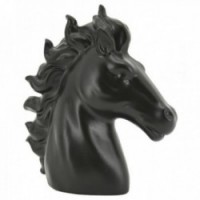 Black Resin Horse Head Statue | Modern decorative equestrian sculpture for living room & office