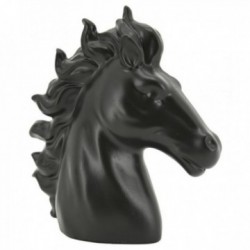 Cabeza de caballo en resina teñida de negro